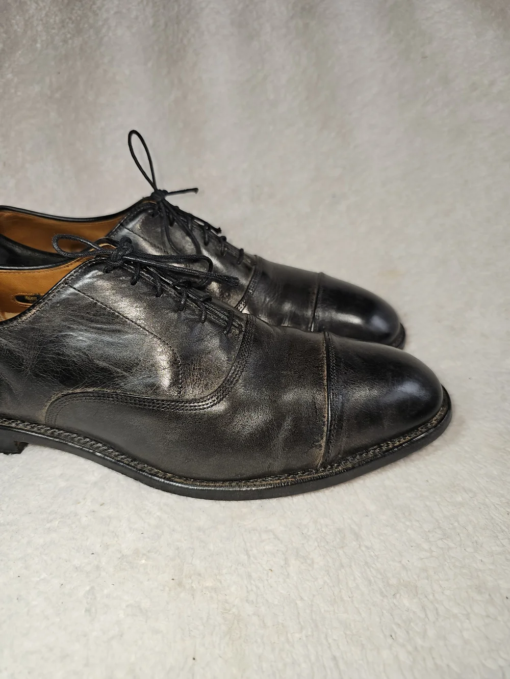 Allen Edmonds Park Avenue Cap Toe Dress Shoes Mens 11  Black Leather Oxford USA.